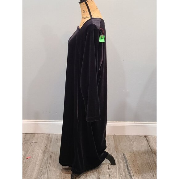 Vintage Main Street Classics Dress Women's L Velvet Square Neck Maxi 90's Goth - Picture 2 of 8